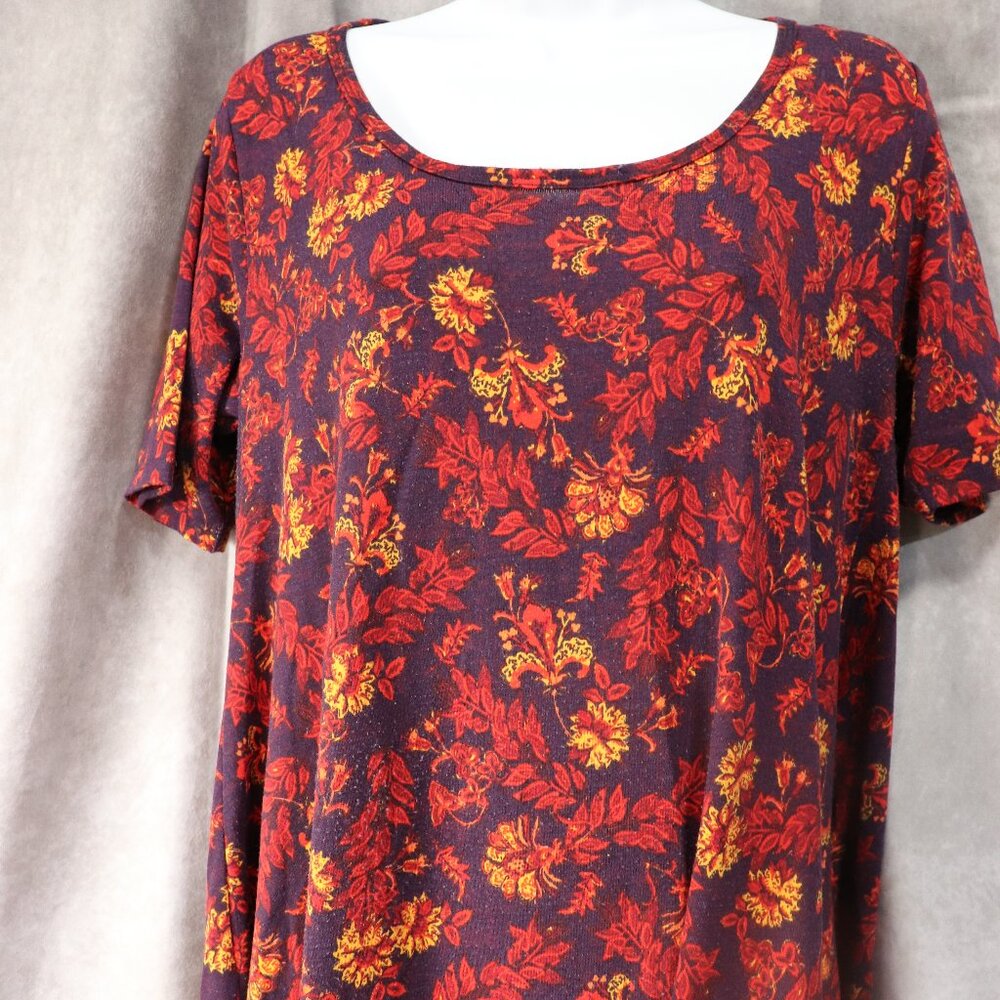 LuLaRoe Women's Purple Leaves Print T-Shirt Size XS